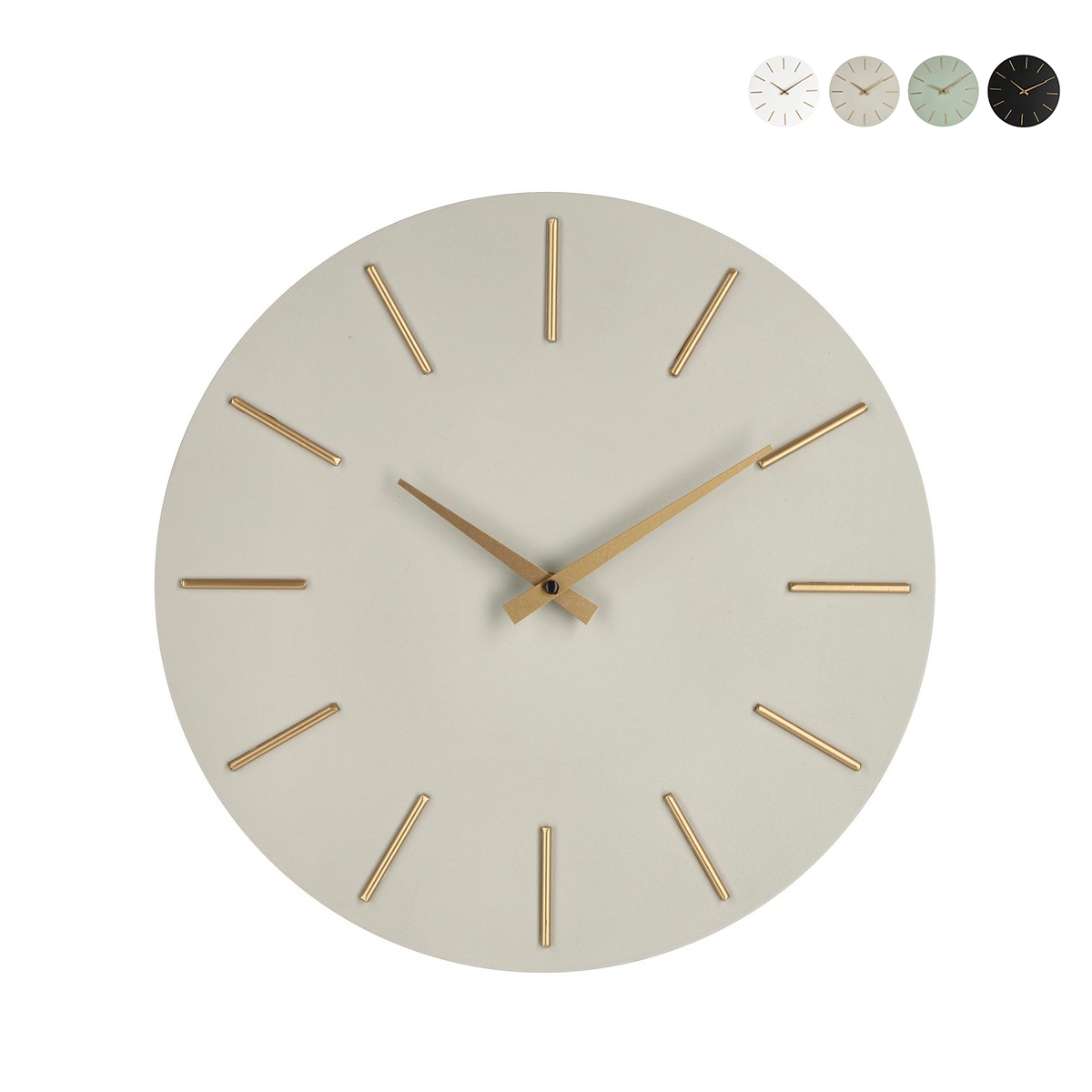 Reloj de pared minimalista diseño redondo 40 cm agujas doradas Timeline Stock Reloj de pared minimalista diseño redondo 40 cm agujas doradas Timeline Stock