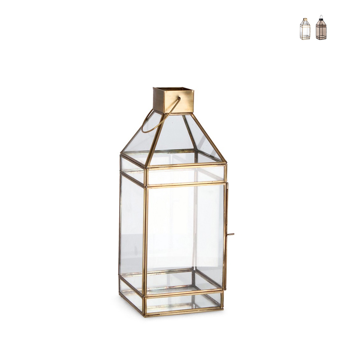 Farol para velas de interior de metal 16x16x42cm Siwan Promoción Farol para velas de interior de metal 16x16x42cm Siwan Promoción
