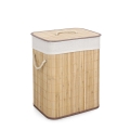 Cesto para ropa sucia rectangular de bambú con forro 40x30x50 Ananda Promoción