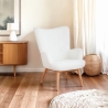 Sillón moderno estilo bergere en tejido bouclé blanco Wani Venta