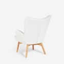 Sillón moderno estilo bergere en tejido bouclé blanco Wani Oferta