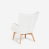 Sillón moderno estilo bergere en tejido bouclé blanco Wani Oferta