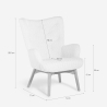Sillón moderno estilo bergere en tejido bouclé blanco Wani Descueto