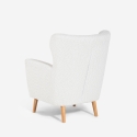 Sillón bergère moderno para salón en tejido bouclé blanco Kamo Oferta