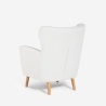 Sillón bergère moderno para salón en tejido bouclé blanco Kamo Oferta