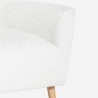 Sillón bergère moderno para salón en tejido bouclé blanco Kamo Rebajas