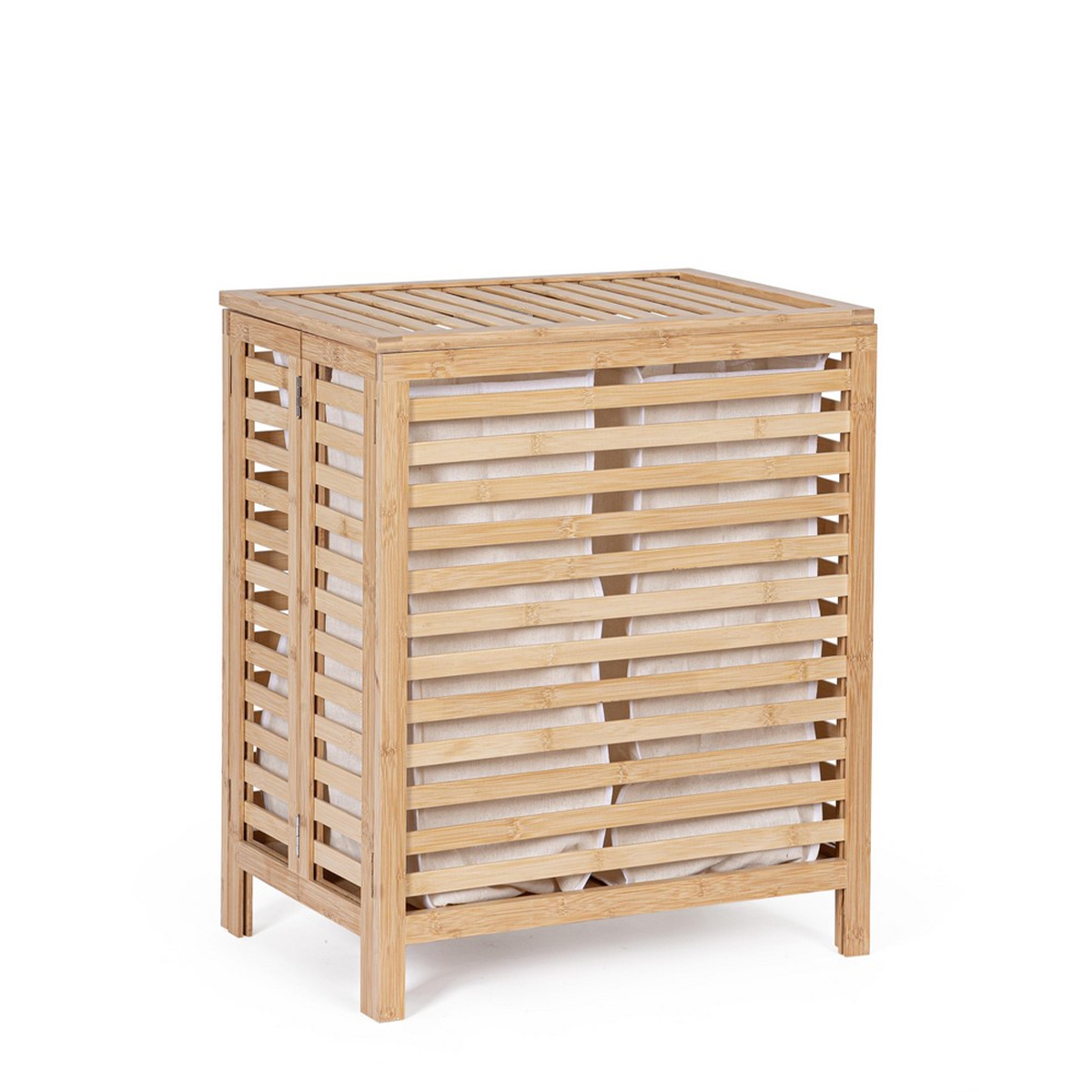 Cesto para ropa de bambú con 2 bolsas removibles 50x60cm Cayden