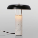 Lámpara de mesa moderna base de mármol blanco y pantalla de metal Kaithal Oferta