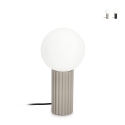 Lámpara de mesa estilo minimalista Ø15x30cm pantalla redonda de vidrio Delphine Promoción