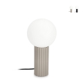Lámpara de mesa estilo minimalista Ø15x30cm pantalla redonda de vidrio Delphine Promoción
