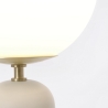 Lámpara de mesa diseño moderno pantalla redonda de vidrio opaco Delphine Oferta