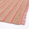 Alfombra de salón 160x230 cm hecha a mano en yute y algodón rosa Ruanda Rebajas