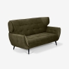 Sofá de 2 plazas de diseño en terciopelo estilo capitoné Vaaru Oferta