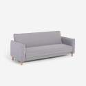 Sofá cama 3 plazas reclinable clic clac de tela beige Gamma Rebajas