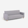 Sofá cama 3 plazas reclinable clic clac de tela beige Gamma Rebajas