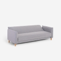 Sofá cama 3 plazas reclinable clic clac de tela beige Gamma Oferta