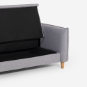 Sofá cama 3 plazas reclinable clic clac de tela beige Gamma Descueto