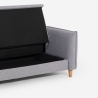 Sofá cama 3 plazas reclinable clic clac de tela beige Gamma Descueto