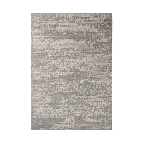 Alfombra moderna para salón 160x230 en poliéster azul crema Silva Promoción