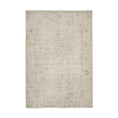 Alfombra para sala o cocina 200x290 cm beige de viscosa y lana Arena Promoción