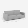 Sofá cama 3 plazas reclinable clic clac de tela beige Gamma Stock
