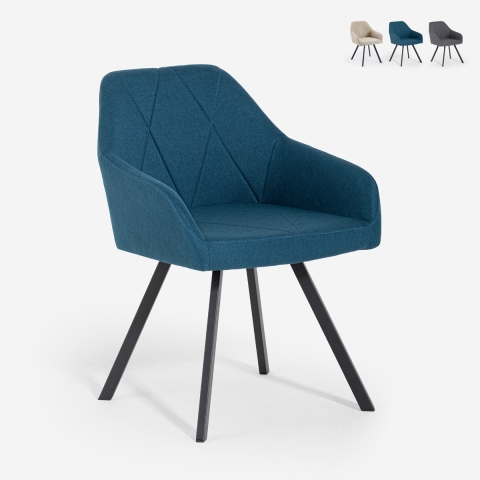 Silla de tela con reposabrazos para comedor y cocina Rakna Promoción