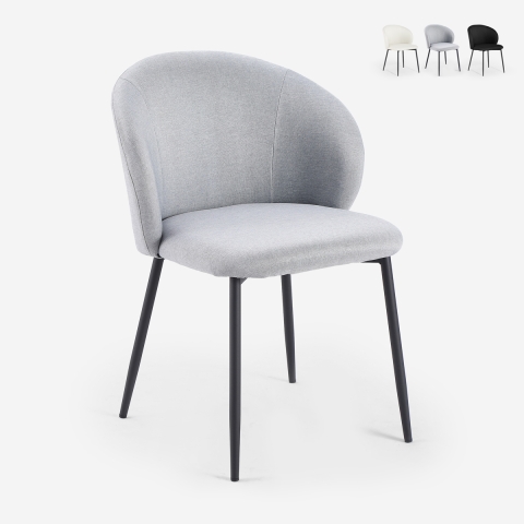 Silla moderna para comedor y cocina de diseño en tela Kadim Promoción