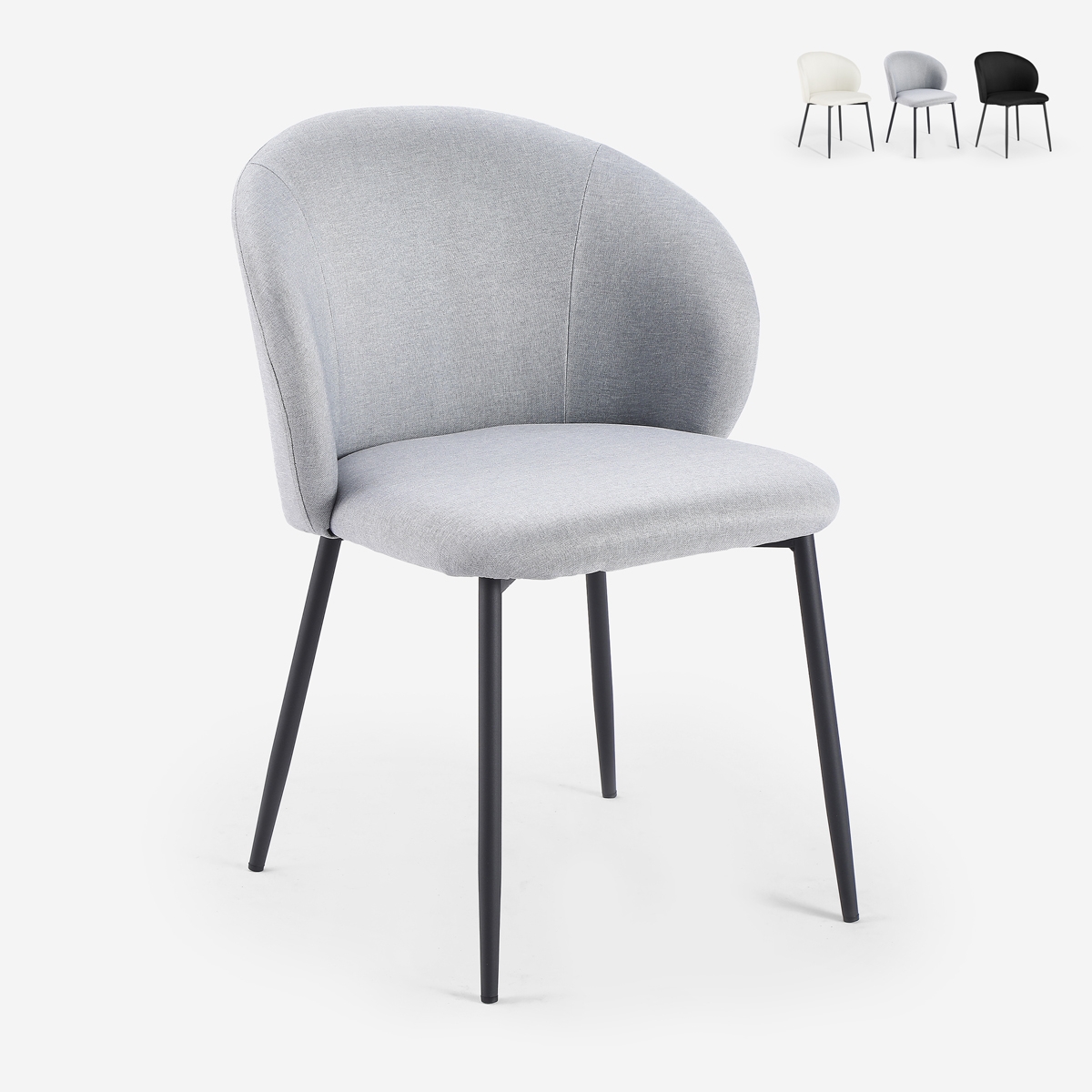 Silla moderna para comedor y cocina de diseño en tela Kadim