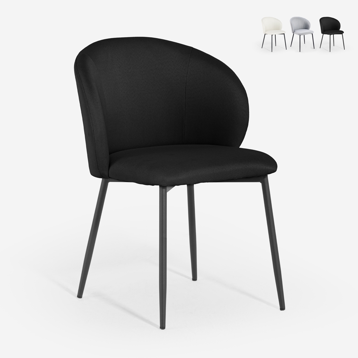 Silla moderna para comedor y cocina de diseño en tela Kadim Descueto