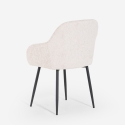 Silla moderna de chenilla para comedor o cocina con reposabrazos Daiva Venta