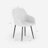 Silla moderna de chenilla para comedor o cocina con reposabrazos Daiva Modelo