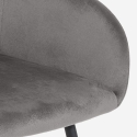 Silla poltrona de terciopelo con reposabrazos para comedor Karta Stock