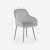 Silla poltrona de terciopelo con reposabrazos para comedor Karta Modelo