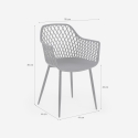 Silla de cocina moderna de diseño en polipropileno con reposabrazos Vetra 