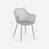 Silla de cocina moderna de diseño en polipropileno con reposabrazos Vetra 