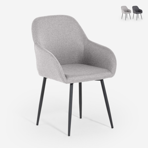 Silla moderna acolchada de tela con reposabrazos Rikku Promoción