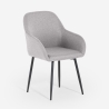 Silla moderna acolchada de tela con reposabrazos Rikku Descueto