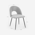 Silla elegante tapizada en tela para salón comedor Sarwa Modelo
