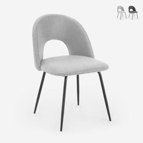 Silla elegante tapizada en tela para salón comedor Sarwa Promoción