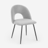 Silla elegante tapizada en tela para salón comedor Sarwa Descueto