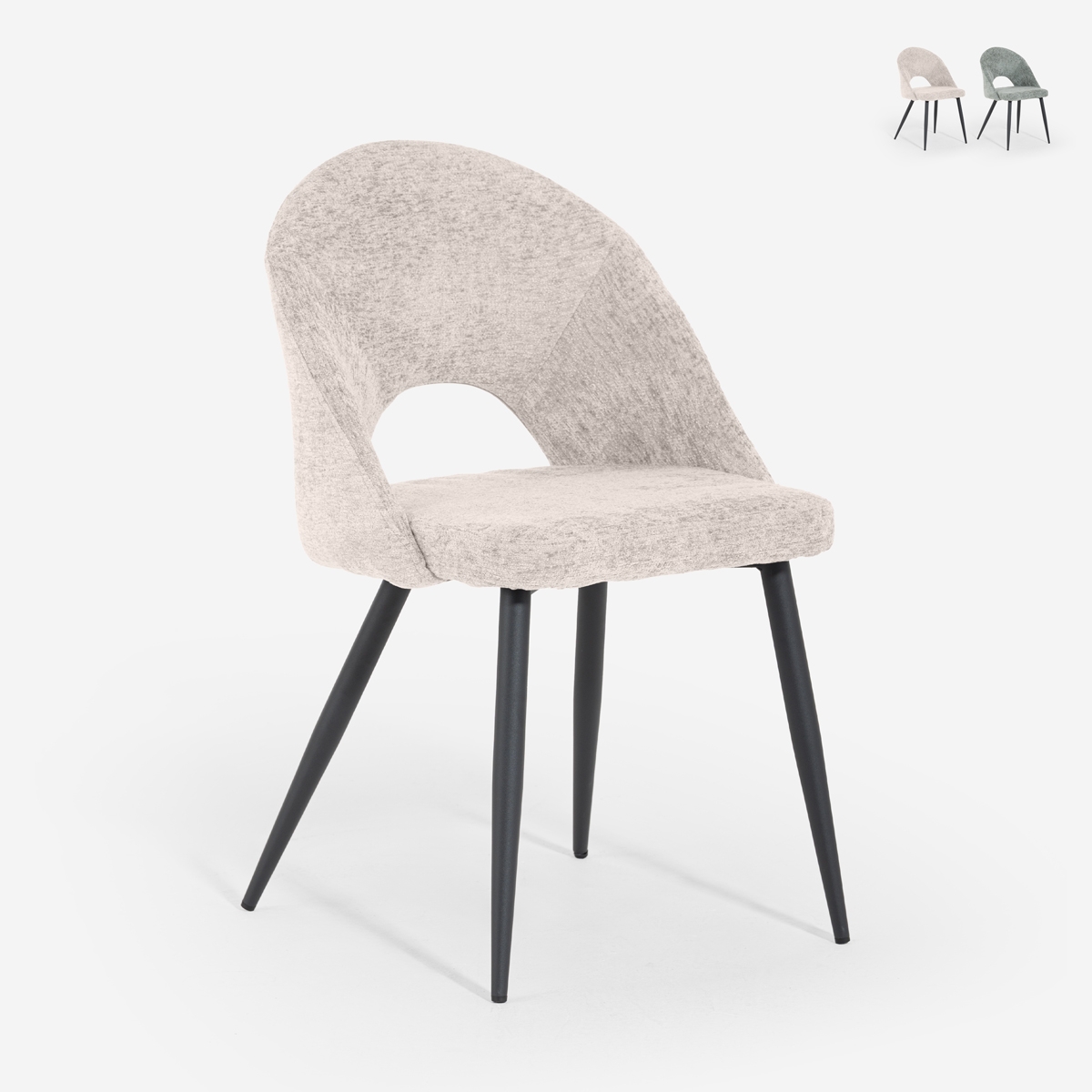 Silla moderna de chenilla para cocina, salón, comedor Lotur