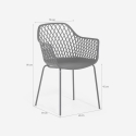 Silla moderna de jardín para exterior con reposabrazos en polipropileno Tzura 
