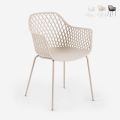 Silla moderna de jardín para exterior con reposabrazos en polipropileno Tzura Promoción