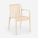 Silla moderna con reposabrazos de polipropileno para exterior jardín Simao Rebajas