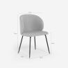 Silla elegante tapizada en tela para cocina y comedor Kasva 