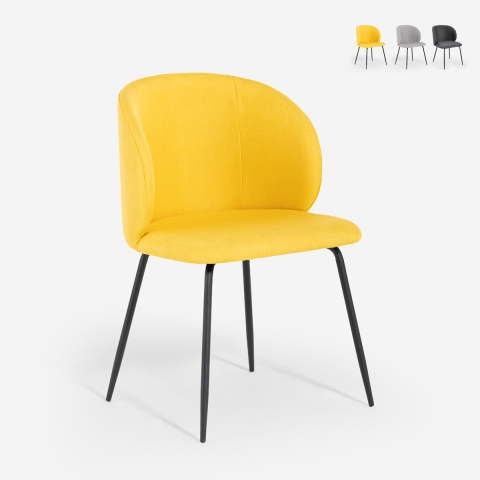 Silla elegante tapizada en tela para cocina y comedor Kasva Promoción