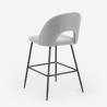 Taburete alto moderno con respaldo para bar y cocina en tela Tiren Oferta
