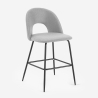 Taburete alto moderno con respaldo para bar y cocina en tela Tiren Stock