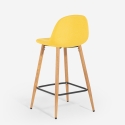 Taburete alto de bar cocina estilo nórdico en tela con respaldo Shona Oferta