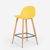 Taburete alto de bar cocina estilo nórdico en tela con respaldo Shona Oferta